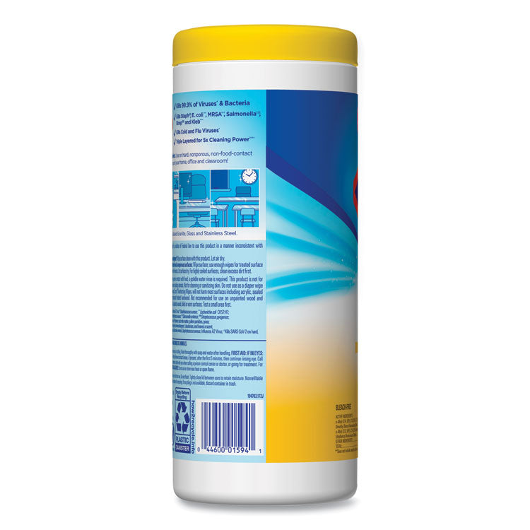 Disinfecting Wipes, 1-Ply, 7 x 8, Crisp Lemon, White, 35/Canister, 12 Canisters/Carton 4