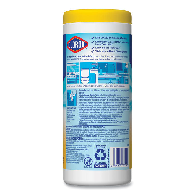 Disinfecting Wipes, 1-Ply, 7 x 8, Crisp Lemon, White, 35/Canister, 12 Canisters/Carton 3