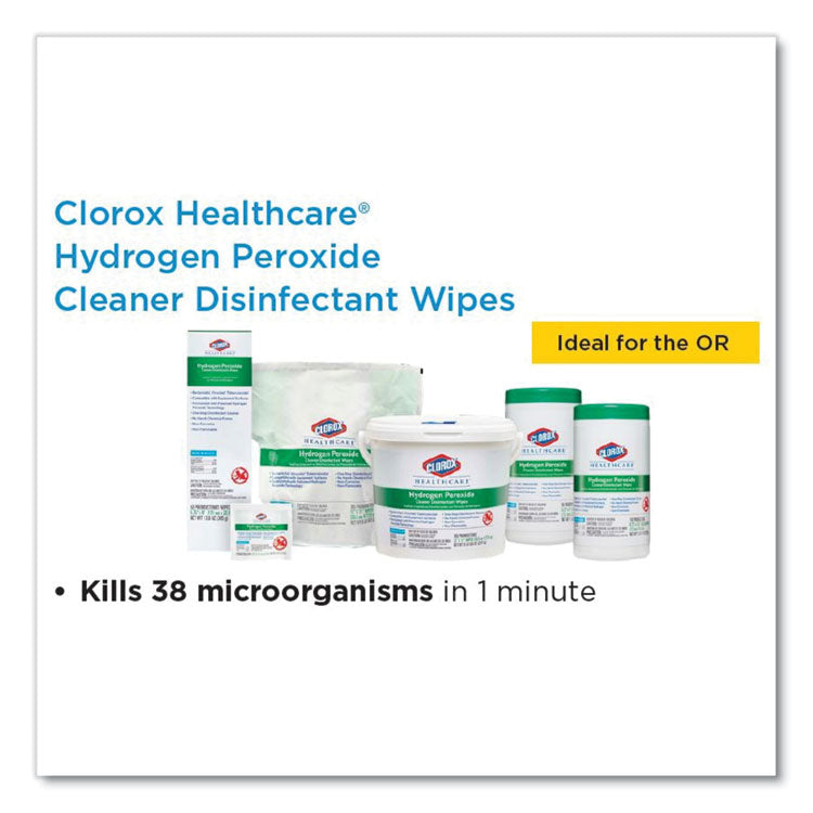 Hydrogen Peroxide Cleaner Disinfectant Wipes, 12 x 11, Unscented, White, 185/Pack, 2 Packs/Carton 5