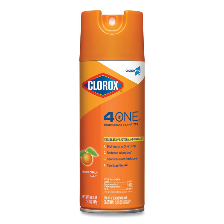 4-In-One Disinfectant And Sanitizer, Citrus, 14 Oz Aerosol Spray, 12/carton 2