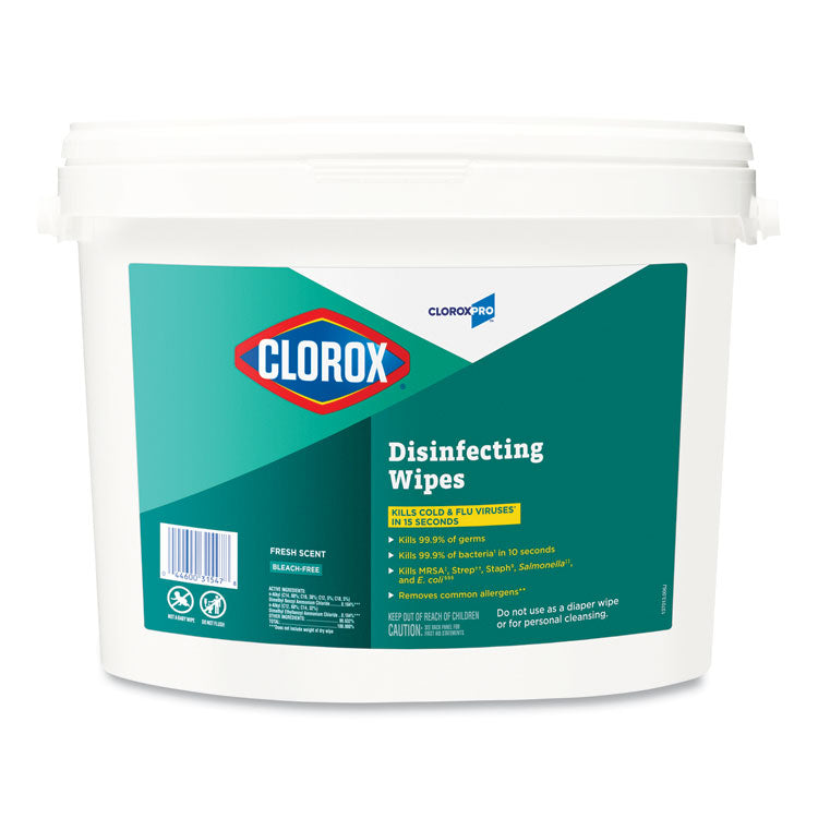 Disinfecting Wipes, 1-Ply, 7 x 8, Fresh Scent, White, 700/Bucket 8