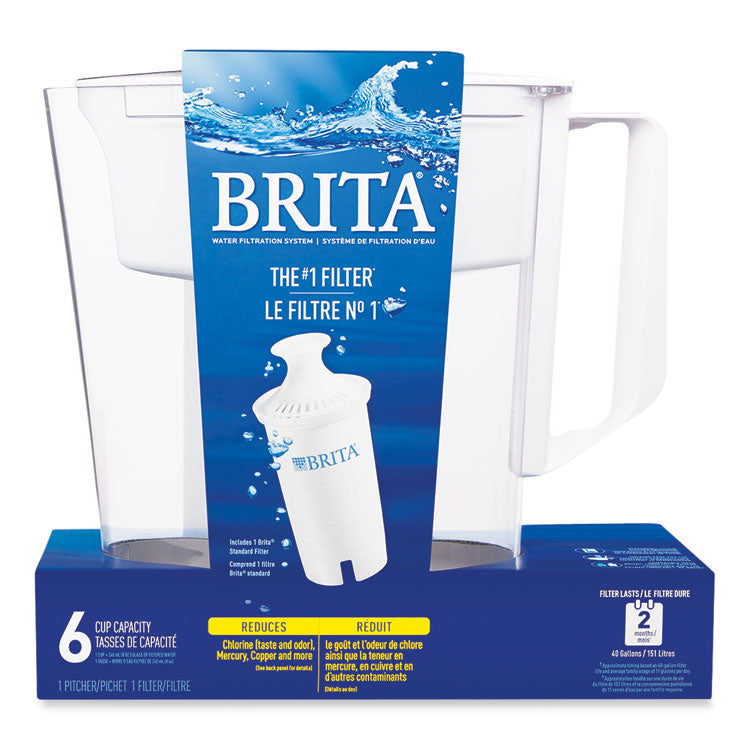 Classic Water Filter Pitcher, 40 oz, 5 Cups, Clear 9