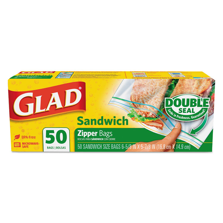 Sandwich Zipper Bags, 6.63" X 8", Clear, 600/carton 1