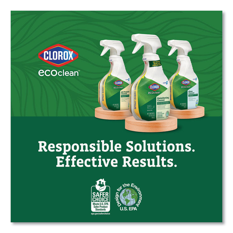 Clorox Pro EcoClean Disinfecting Cleaner, Unscented, 128 oz Refill Bottle, 4/Carton 6