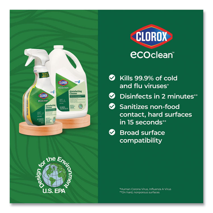 Clorox Pro EcoClean Disinfecting Cleaner, Unscented, 128 oz Refill Bottle, 4/Carton 9