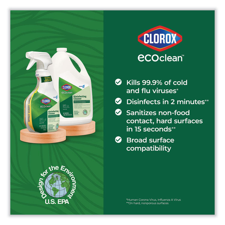 Clorox Pro EcoClean Disinfecting Cleaner, Unscented, 32 oz Spray Bottle, 9/Carton 7