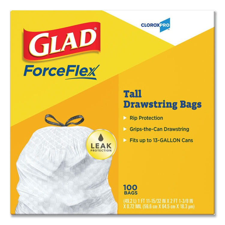 Tall Kitchen Drawstring Trash Bags, 13 gal, 0.72 mil, 24" x 27.38", Gray, 100 Bags/Box, 4 Boxes/Carton 2