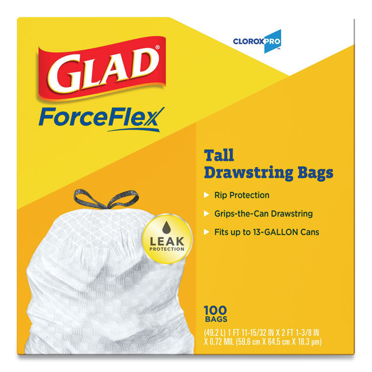 Tall Kitchen Drawstring Trash Bags, 13 Gal, 0.72 Mil, 24" X 27.38", Gray, 100/box 2