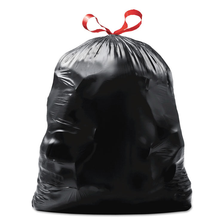 Drawstring Large Trash Bags, 30 Gal, 1.05 Mil, 30" X 33", Black, 90/carton 5