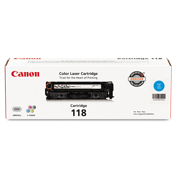 2661b001 (118) Toner, 2,900 Page-Yield, Cyan 1