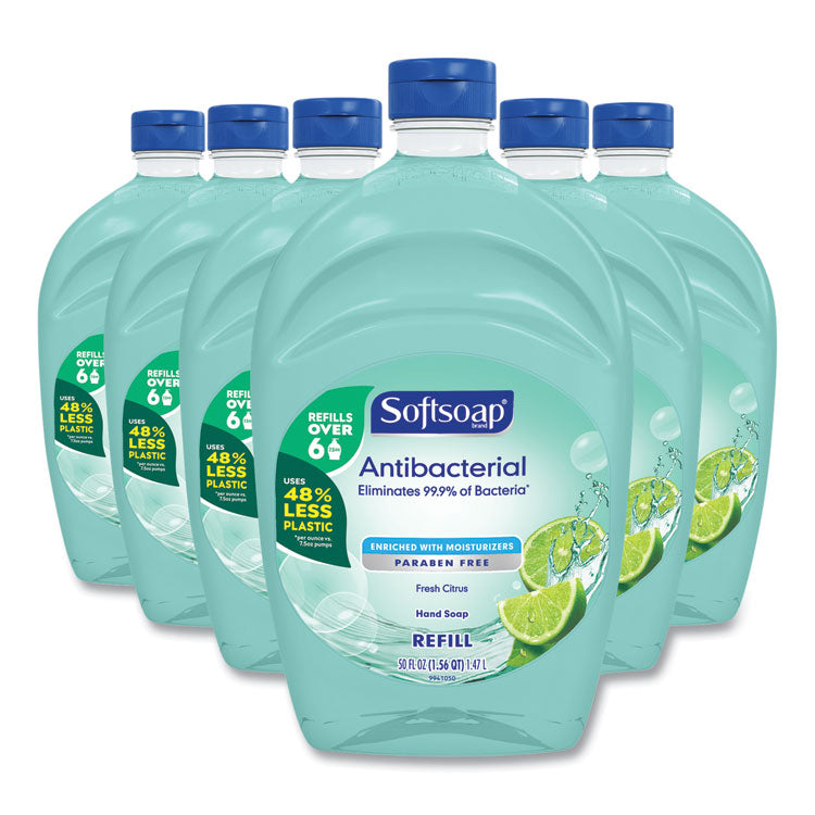 Antibacterial Liquid Hand Soap Refills, Fresh, 50 Oz, Green, 6/carton 1