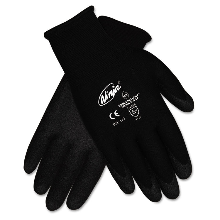 Ninja HPT PVC Coated Nylon Gloves, Large, Black, 12/Pack 1