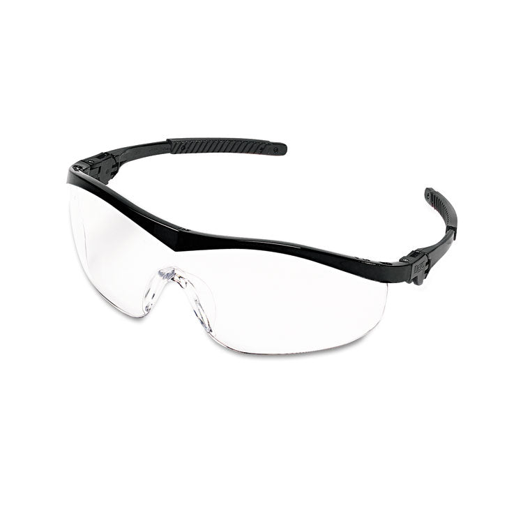 Storm Wraparound Safety Glasses, Black Nylon Frame, Clear Lens, 12/box 2