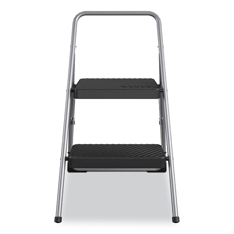 2-Step Folding Steel Step Stool, 200 lb Capacity, 28.13" Working Height, Cool Gray 2