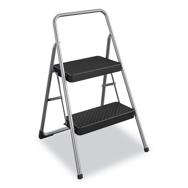 2-Step Folding Steel Step Stool, 200 lb Capacity, 28.13" Working Height, Cool Gray 1