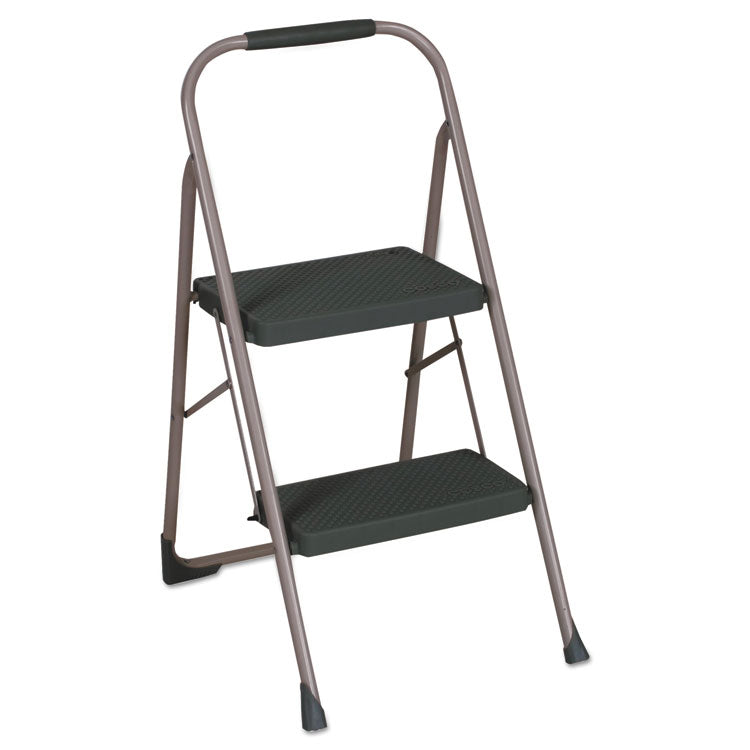 Big Step Folding Stool, 2-Step, 200 lb Capacity, 20.5" Working Height, 22" Spread, Black/Gray 1