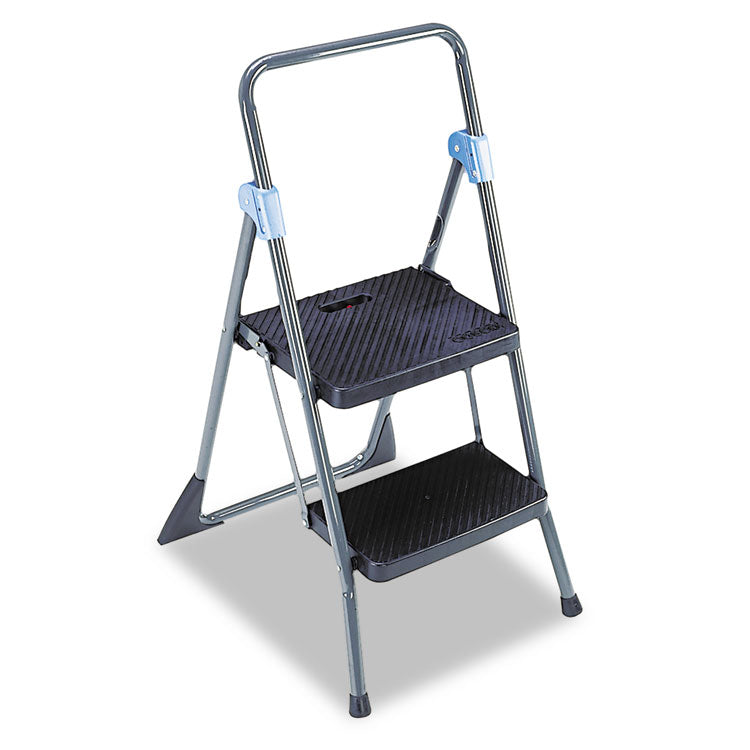 Commercial 2-Step Folding Stool, 300 lb Capacity, 20.5 x 24.75 x 39.5, Gray 2