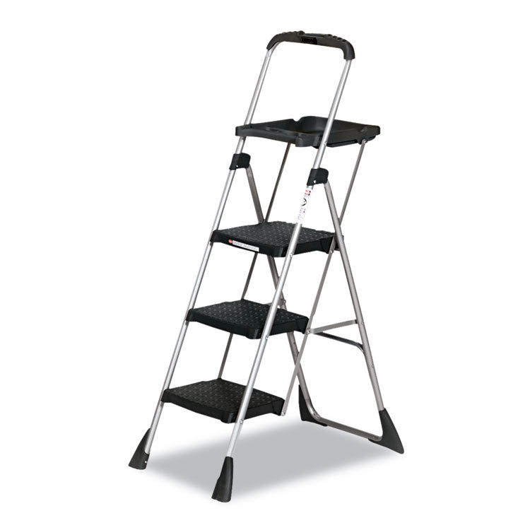 Max Work Platform, 55" Working Height, 225 lb Capacity, 3 Steps, Steel, Black 1