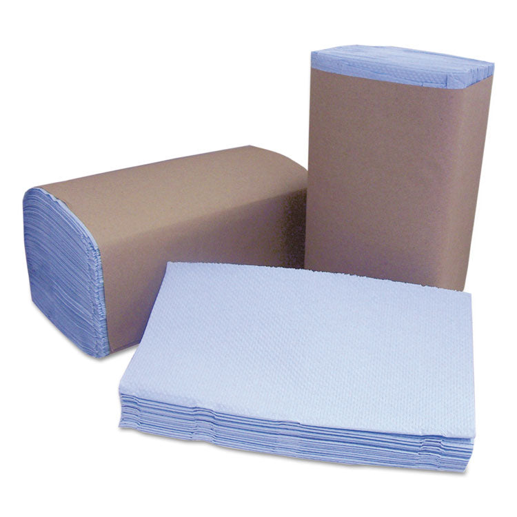 Tuff-Job Windshield Towels, 2-Ply, 9.25 x 10.25, Blue, 168/Pack, 12 Packs/Carton 1