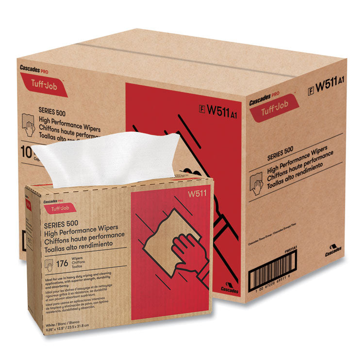 Tuff-Job S500 High Performance Wipers, 9.25 X 12.5, White, 176/box, 10 Box/carton 4