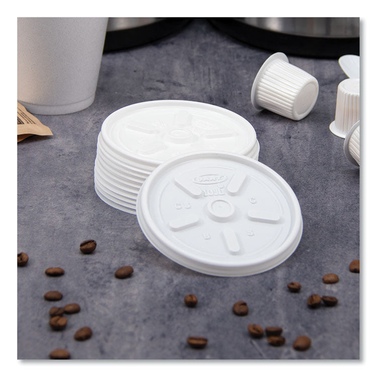 Vented Plastic Hot Cup Lids, 10 Oz Cups, White, 1,000/carton 4