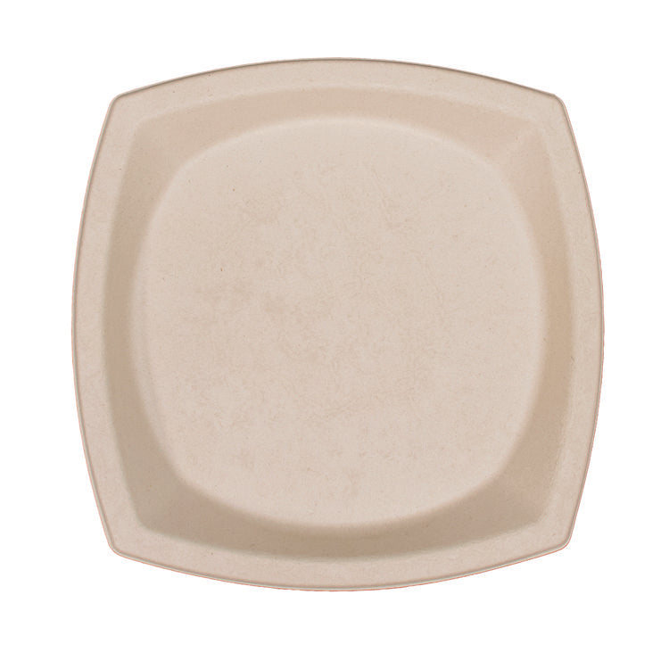 Compostable Fiber Dinnerware, ProPlanet Seal, Plate, 10 x 10, Tan, 500/Carton 1