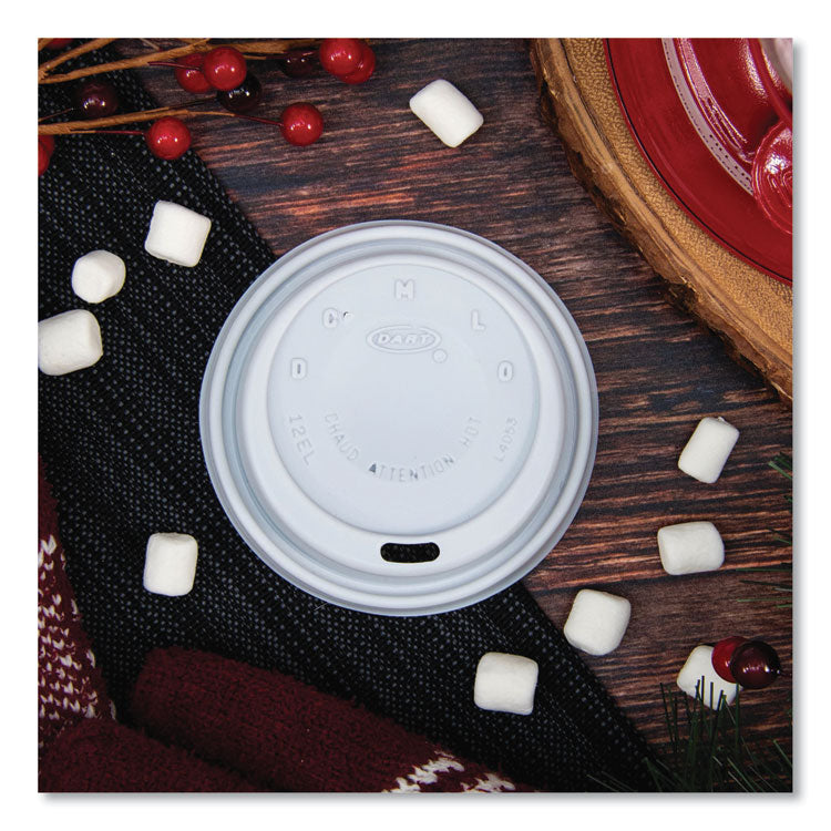 Cappuccino Dome Sipper Lids, Fits 12 Oz, White, 1,000/carton 6