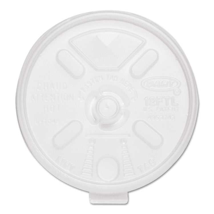 Lift N' Lock Plastic Hot Cup Lids, With Straw Slot, Fits 10 Oz To 14 Oz Cups, Translucent, 100/sleeve, 10 Sleeves/carton 1