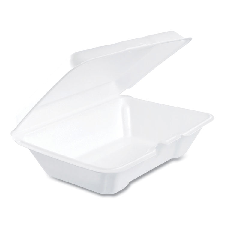 Foam Hinged Lid Containers, 1-Compartment, 6.4 x 9.3 x 2.9, White, 100/Pack, 2 Packs/Carton 1