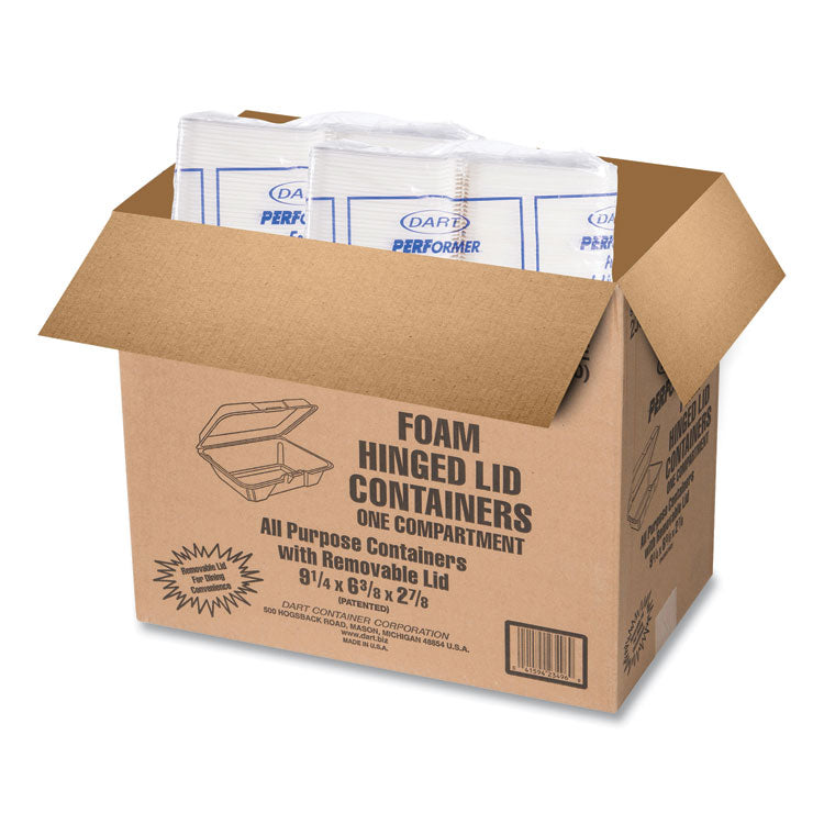 Foam Hinged Lid Containers, 1-Compartment, 6.4 x 9.3 x 2.9, White, 100/Pack, 2 Packs/Carton 7