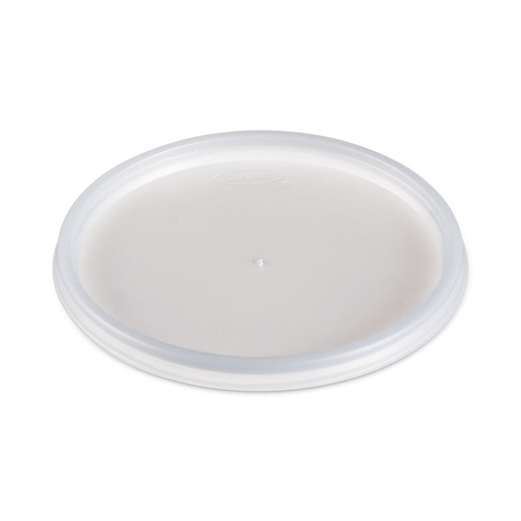 Plastic Lids for Foam Cups, Bowls and Containers, Flat, Vented, Fits 6-32 oz, Translucent, 100/Pack, 10 Packs/Carton 2