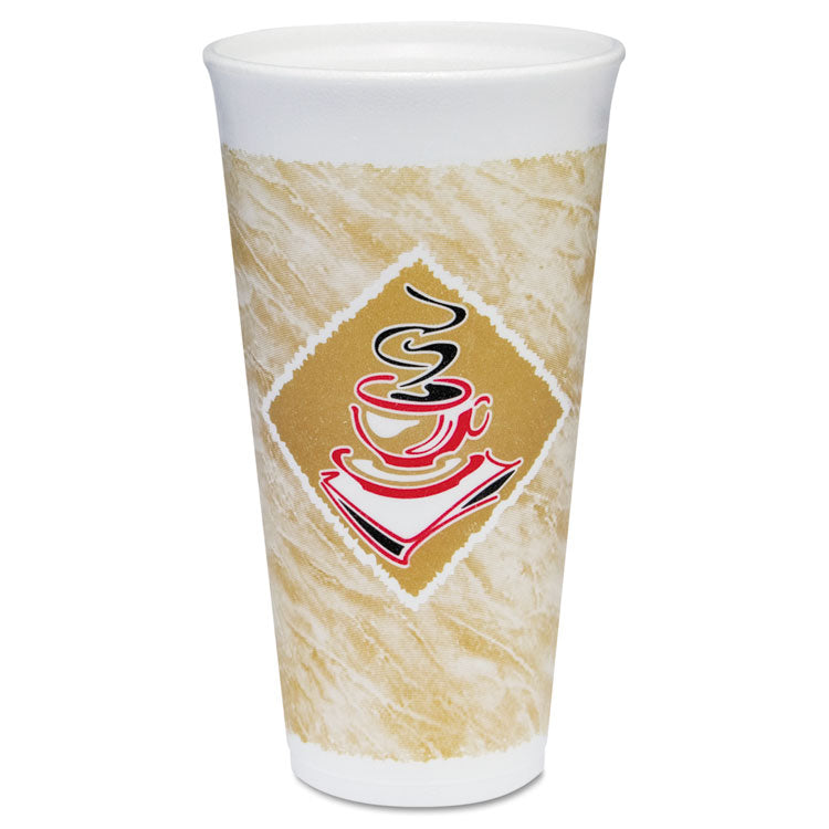 Cafe G Foam Hot/cold Cups, 20 Oz, Brown/red/white, 500/carton 1