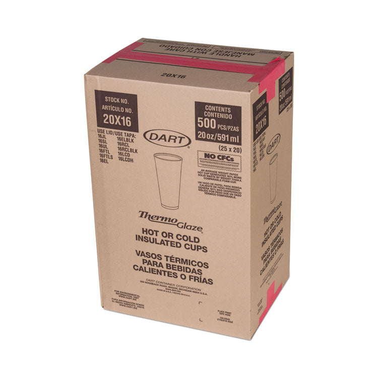 Cafe G Foam Hot/cold Cups, 20 Oz, Brown/red/white, 500/carton 2