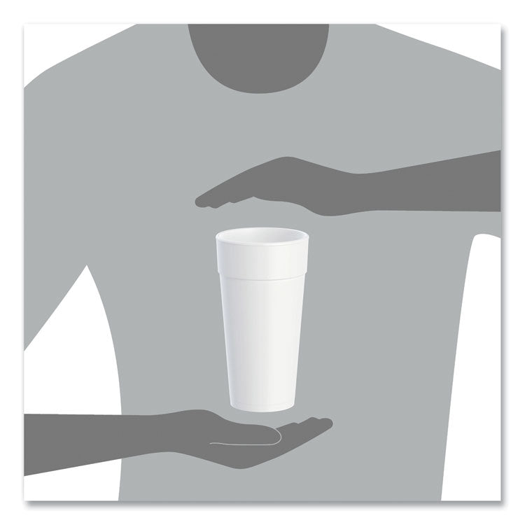 Foam Drink Cups, Hot/cold, 24 Oz, White, 25/bag, 20 Bags/carton 6