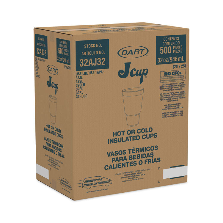 J Cup Insulated Foam Pedestal Cups, 32 oz, Printed, Teal/White, 25/Sleeve, 20 Sleeves/Carton 2