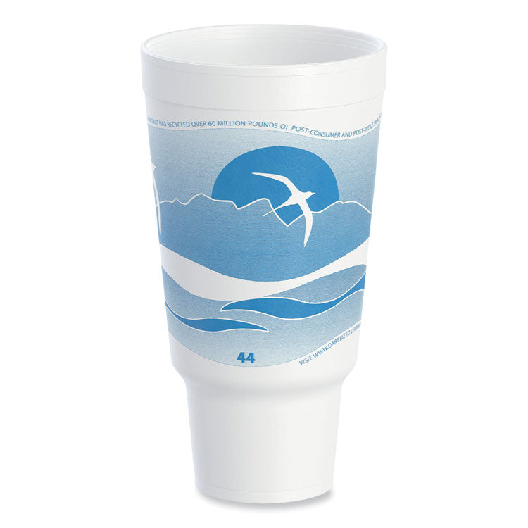 Horizon Hot/cold Foam Drinking Cups, 44 Oz, Ocean Blue/white, 15/bag, 20 Bags/carton 1