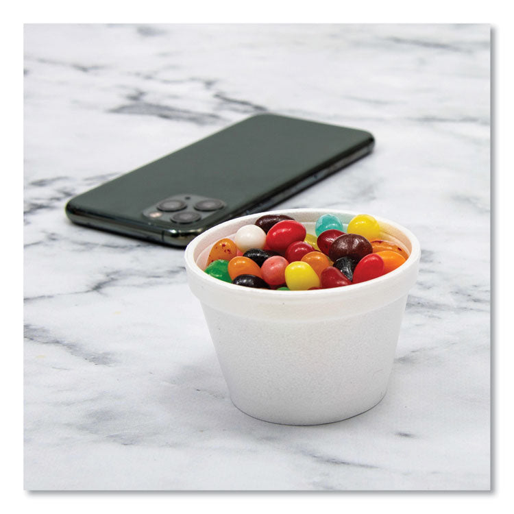 Bowl Containers, 4 oz, White, Foam, 1,000/Carton 6