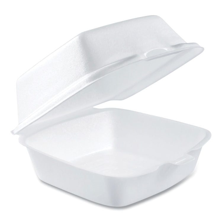 Foam Hinged Lid Containers, 5.38 X 5.5 X 2.88, White, 500/carton 1