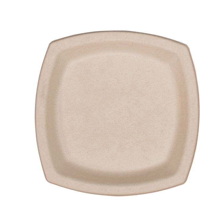 Compostable Fiber Dinnerware, ProPlanet Seal, Plate, 6.7 x 6.7, Tan, 1,000/Carton 1