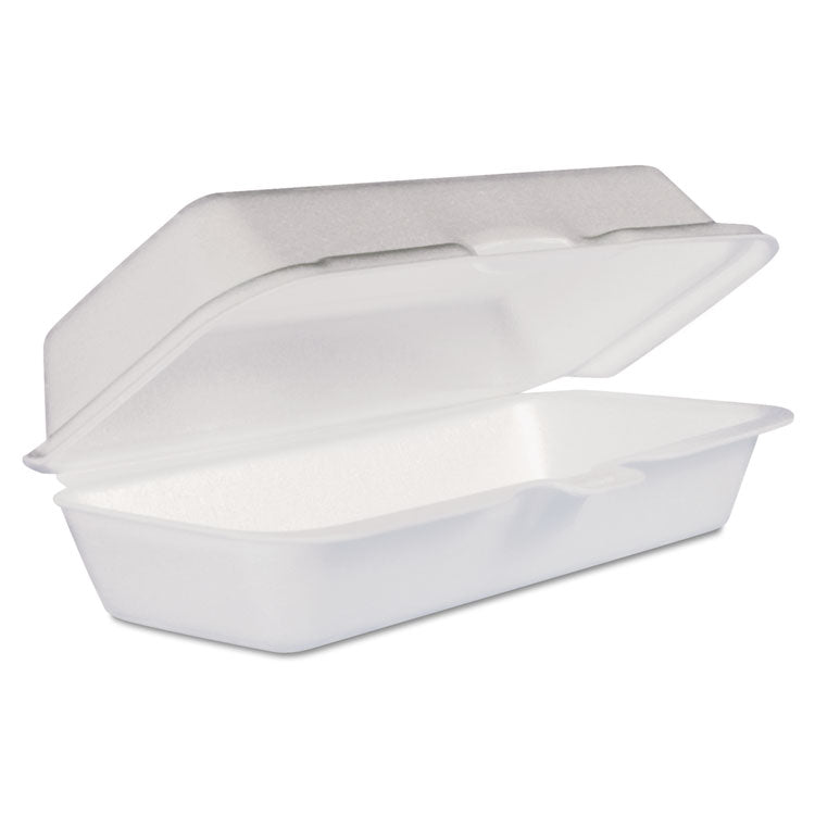 Foam Hinged Lid Container, Hot Dog Container, 3.8 X 7.1 X 2.3, White,125/bag, 4 Bags/carton 1