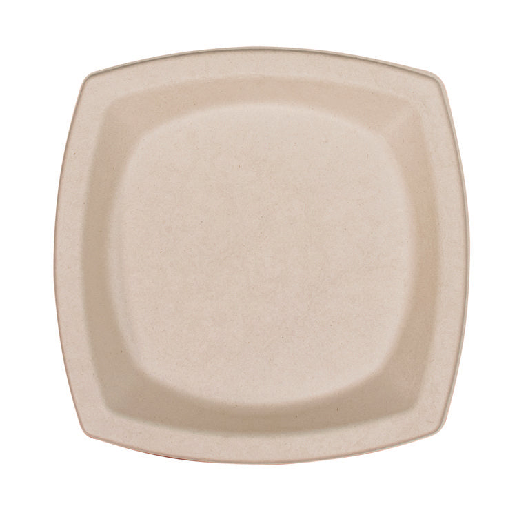 Compostable Fiber Dinnerware, ProPlanet Seal, Plate, 8.25 x 8.25, Tan, 500/Carton 1