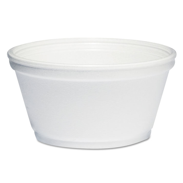 Foam Container, Extra Squat, 8 oz, White, 1,000/Carton 1