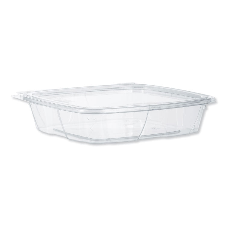 ClearPac SafeSeal Tamper-Resistant/Evident Containers, Flat Lid, 35 oz, 7.9 x 8.8 x 1.8, Clear, Plastic, 100/Bag, 2 Bags/CT 1