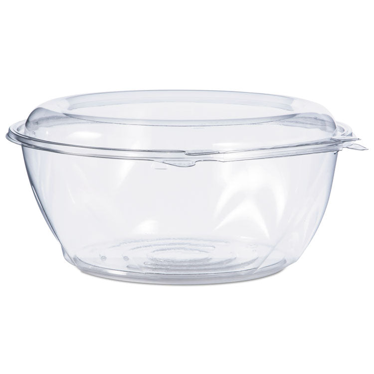 Tamper-Resistant, Tamper-Evident Bowls with Dome Lid, 64 oz, 8.9" Diameter x 4"h, Clear, Plastic, 100/Carton 1