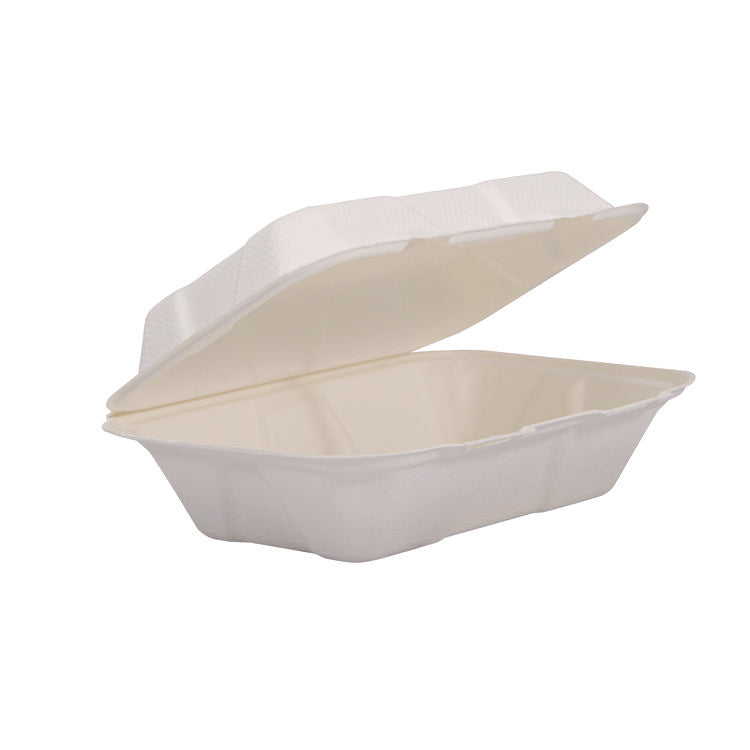 Compostable Fiber Hinged Containers, ProPlanet Seal, 6.34 x 9.06 x 1.97, Ivory, Molded Fiber, 200/Carton 1