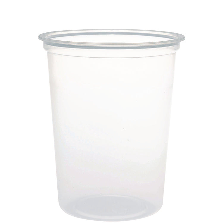 Microgourmet Plastic Deli Container, 32 Oz, 4.7" Diameter X 5.7"h, Clear, 500/carton 1