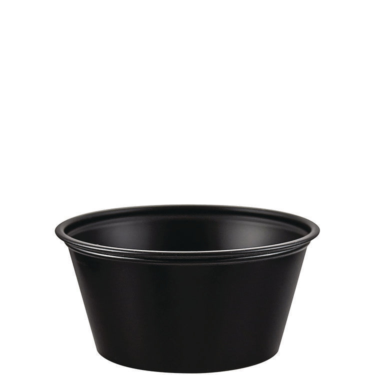 Polystyrene Portion Cups, 3.25 oz, Black, 250/Bag, 10 Bags/Carton 1