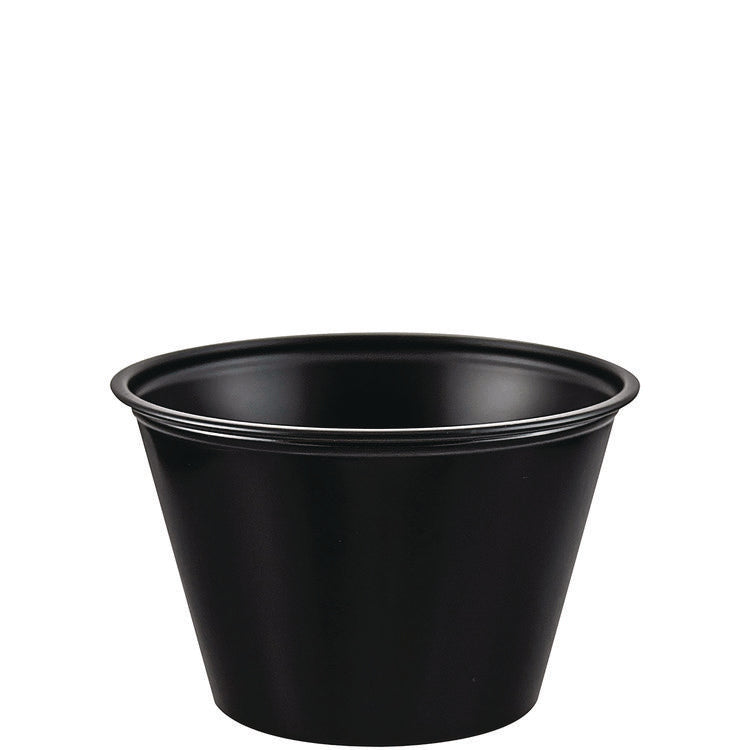 Polystyrene Portion Cups, 4 Oz, Black, 250/bag, 10 Bags/carton 1