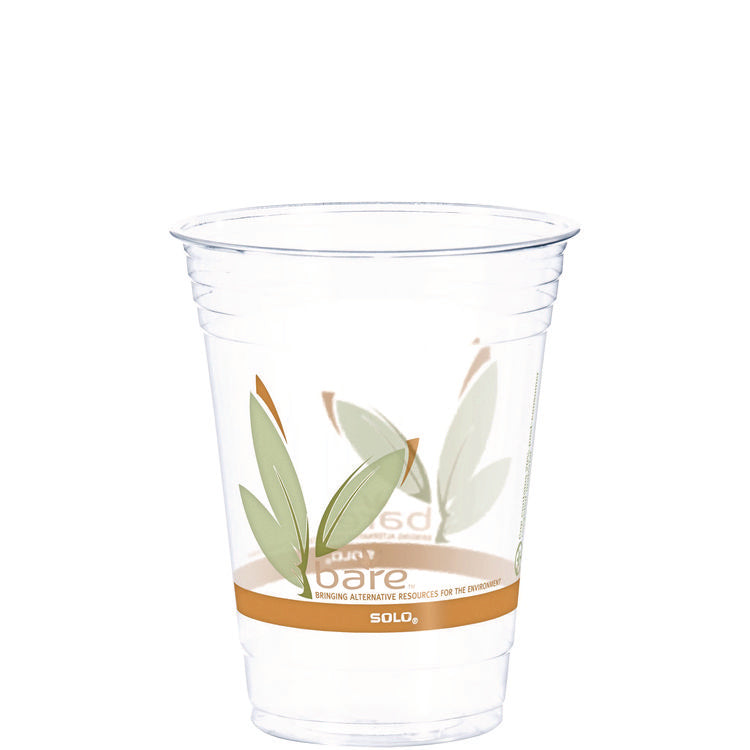 Bare Eco-Forward RPET Cold Cups, ProPlanet Seal, 16 oz to 18 oz, Leaf Design, Clear, 50/Pack, 20 Packs/Carton 1