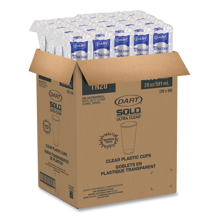 Ultra Clear PETE Cold Cups, 20 oz, Clear, 50/Sleeve, 20 Sleeves/Carton 5